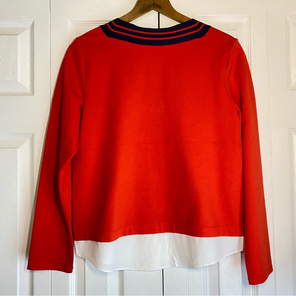 Lauren Ralph Lauren Layered Cricket Sweater Top Red White Blue Preppy Large - Picture 2 of 12